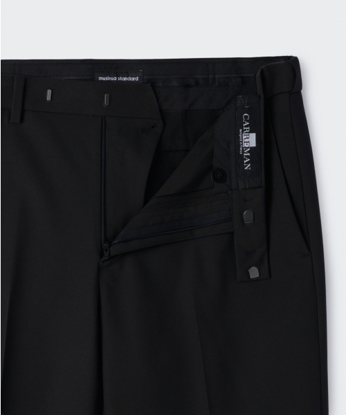 MUSINSA STANDARD（ムシンサスタンダード）の「ウィップコードストレートヒドンバンディングスラックス[ブラック]（スラックス・メンズ・その他・26/27/28/29/30/31/32/33/34/36/38/40/42）」の4枚目の写真