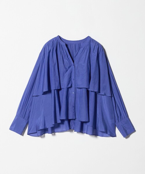 green label relaxing（グリーンレーベルリラクシング）の「［size SHORTあり］ボイル レイヤー ギャザー ブラウス（シャツ/ブラウス・レディース・その他1/ピンク/ホワイト/ブラック/ロイヤルブルー・FREE/SHORT）」の8枚目の写真