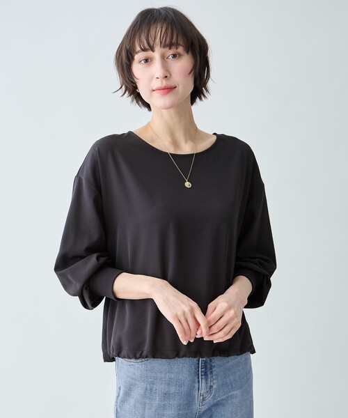 ANY（エニィ）の「涼やかDRYブラウス（セットアップ着用可）（シャツ/ブラウス・レディース・黄土色系/ベージュ系/グレー系・X-LARGE）」の4枚目の写真