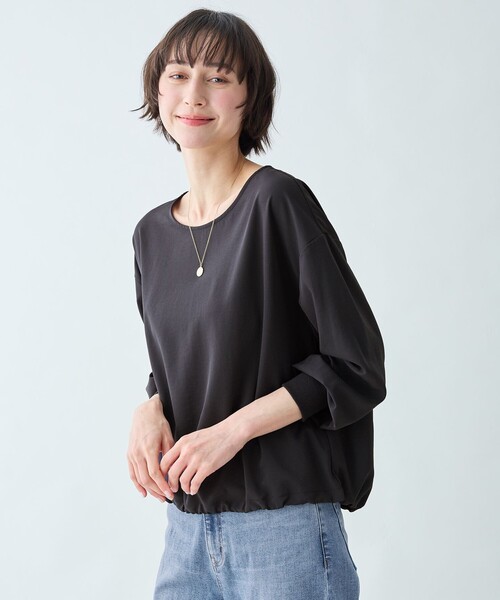 ANY（エニィ）の「涼やかDRYブラウス（セットアップ着用可）（シャツ/ブラウス・レディース・黄土色系/ベージュ系/グレー系・X-LARGE）」の5枚目の写真