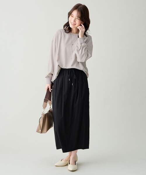 ANY（エニィ）の「涼やかDRYブラウス（シャツ/ブラウス・レディース・黄土色系/ベージュ系/グレー系・X-LARGE）」の6枚目の写真