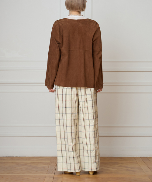 IENA LA BOUCLE GOAT SUEDE ジャケット（ノーカラージャケット）｜IENA