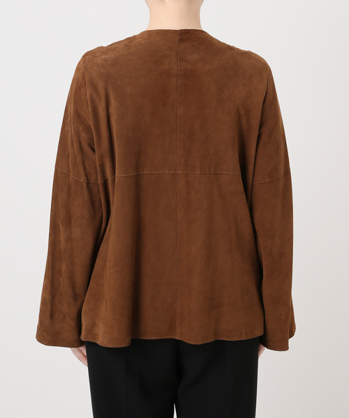 IENA LA BOUCLE（イエナラブークル）の「IENA LA BOUCLE GOAT SUEDE ジャケット（ノーカラージャケット・レディース・ウッド・FREE）」の13枚目の写真