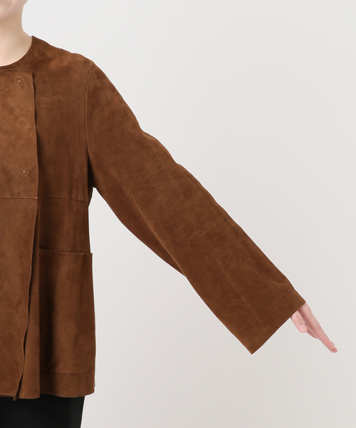 IENA LA BOUCLE 先染めフラノ W前ジャケット◆ ¥39,600 IENA LA BOUCLE（イエナラブークル） ジャケット ノーカラージャケット