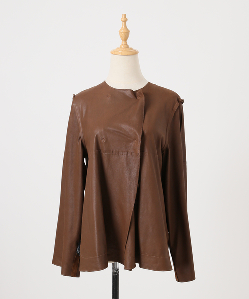 IENA LA BOUCLE（イエナラブークル）の「IENA LA BOUCLE GOAT SUEDE ジャケット（ノーカラージャケット・レディース・ウッド・FREE）」の18枚目の写真