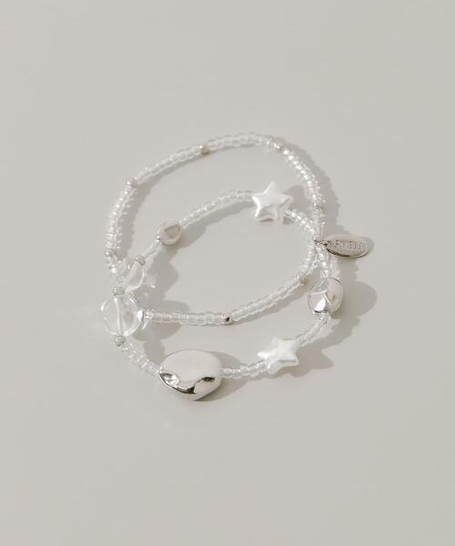 SMELLY（スメリー）の「クリアビーズモチーフ2セットブレスレット（ブレスレット・レディース・クリア・-）」の8枚目の写真