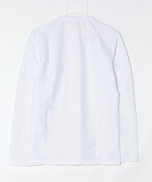 HIGH STREET（ハイストリート）の「HIGH STREET∴ＢＵＲＵＧＮОＲＩウェーブタックＶＮナガソデＴＣＳ（Tシャツ/カットソー・メンズ・ブラック/ホワイト・L/M/LL）」の3枚目の写真