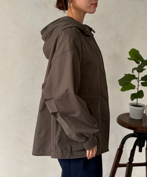 Chez toi（シェトワ）の「リブラメフードモッズジャケット（ブルゾン・レディース・ネイビー/アイボリー/カーキ・FREE）」の6枚目の写真