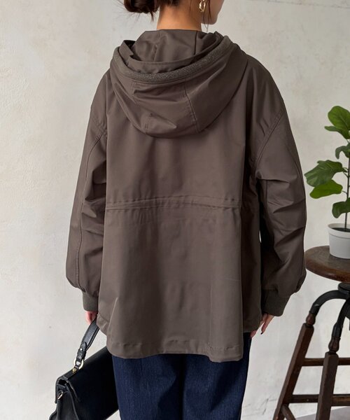 Chez toi（シェトワ）の「リブラメフードモッズジャケット（ブルゾン・レディース・ネイビー/アイボリー/カーキ・FREE）」の7枚目の写真