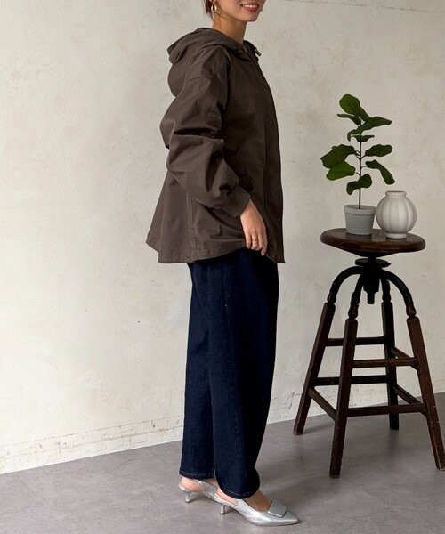 Chez toi（シェトワ）の「リブラメフードモッズジャケット（ブルゾン・レディース・ネイビー/アイボリー/カーキ・FREE）」の9枚目の写真