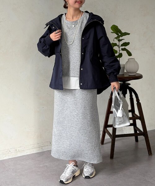 Chez toi（シェトワ）の「リブラメフードモッズジャケット（ブルゾン・レディース・ネイビー/アイボリー/カーキ・FREE）」の14枚目の写真