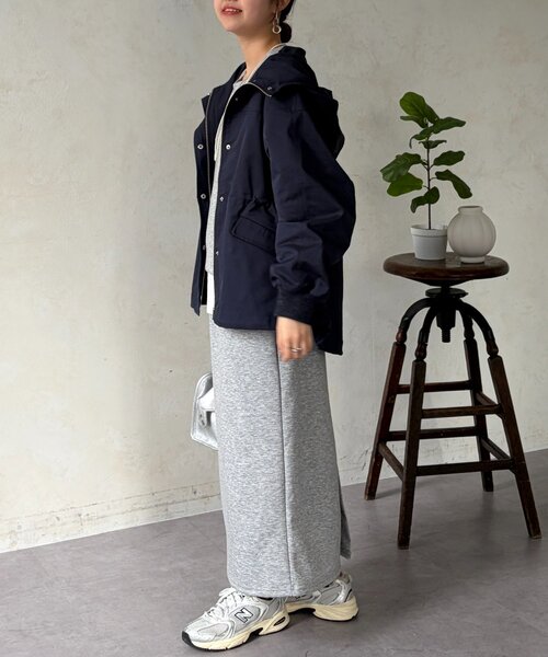 Chez toi（シェトワ）の「リブラメフードモッズジャケット（ブルゾン・レディース・ネイビー/アイボリー/カーキ・FREE）」の15枚目の写真