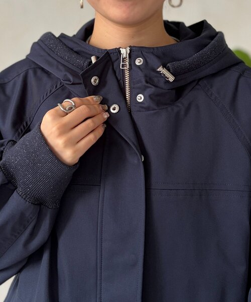 Chez toi（シェトワ）の「リブラメフードモッズジャケット（ブルゾン・レディース・ネイビー/アイボリー/カーキ・FREE）」の19枚目の写真