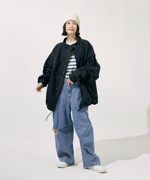 FREAK'S STORE（フリークスストア）の「M-65 ショートモッズコート（モッズコート・レディース・オフホワイト/オリーブ/ブラック・ﾌﾘ-）」の9枚目の写真