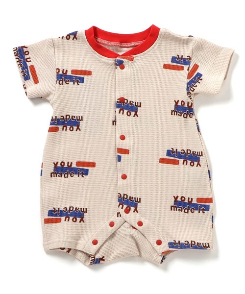 Ampersand（アンパサンド）の「【リンク】げんきロンパス（ロンパース・キッズ・イエロー/ベージュ/ピンク/エメラルド・60/80/70）」の2枚目の写真