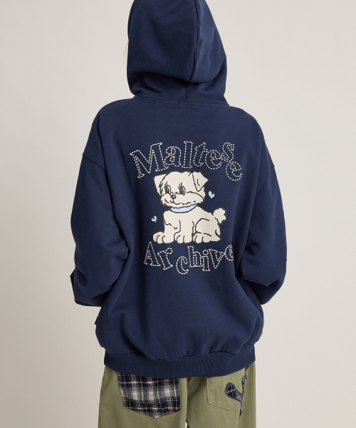 WaiKei（ワイケイ）の「ヴィンテージクラウドアーカイブステッチフードジップアップネイビー（パーカー・レディース・その他・0/1/2）」の4枚目の写真