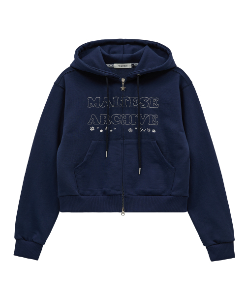 WaiKei（ワイケイ）の「ヴィンテージクラウドアーカイブステッチフードジップアップネイビー（パーカー・レディース・その他・0/1/2）」の3枚目の写真