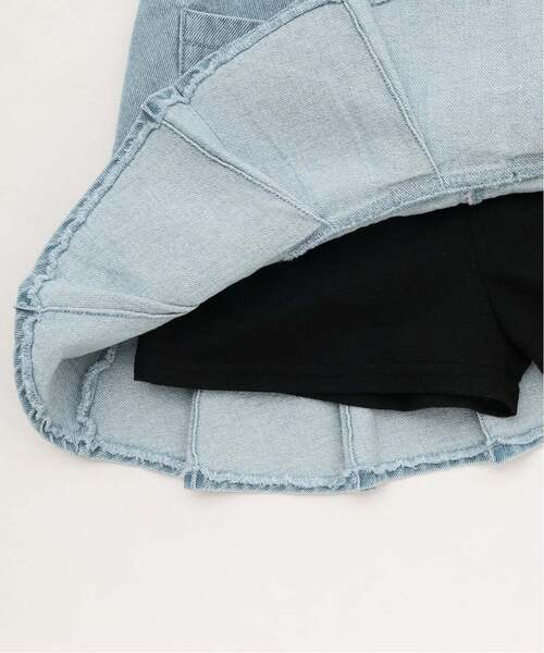 X-girl Stages(エックスガールステージス)の「バックロゴ 切替プリーツスカート(スカート・キッズ・ピンク/ライトブルー・100cm/120cm/110cm/130cm/140cm)」の8枚目の写真