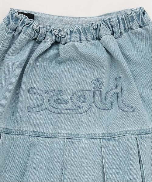 X-girl Stages(エックスガールステージス)の「バックロゴ 切替プリーツスカート(スカート・キッズ・ピンク/ライトブルー・100cm/120cm/110cm/130cm/140cm)」の9枚目の写真