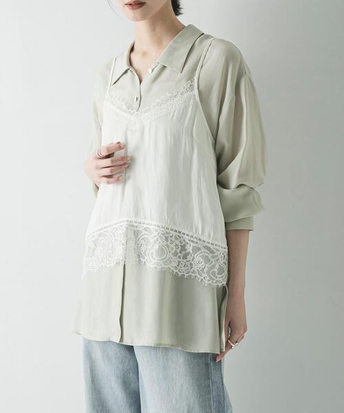 URBAN RESEARCH（アーバンリサーチ）の「レースキャミソール（キャミソール・レディース・オフホワイト/ブラック・FREE）」の4枚目の写真