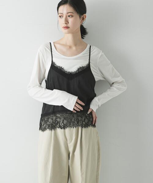 URBAN RESEARCH（アーバンリサーチ）の「レースキャミソール（キャミソール・レディース・オフホワイト/ブラック・FREE）」の13枚目の写真