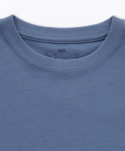 無印良品（ムジルシリョウヒン）の「キッズ 綿天竺編みクルーネック半袖Ｔシャツ 無地（Tシャツ/カットソー・キッズ・ラベンダー/ブラック/ブルー/オフホワイト・110/120/130/140/150）」の5枚目の写真