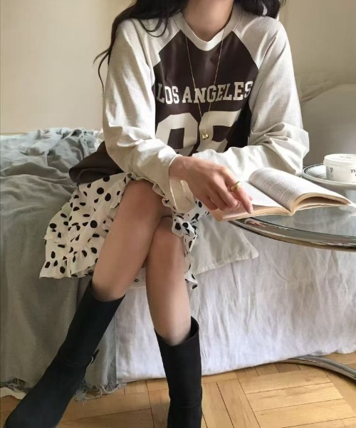 Ritzy(リッツィー)の「レトロポップなドットスカート(スカート・レディース・ブラック/ホワイト・FREE)」の5枚目の写真