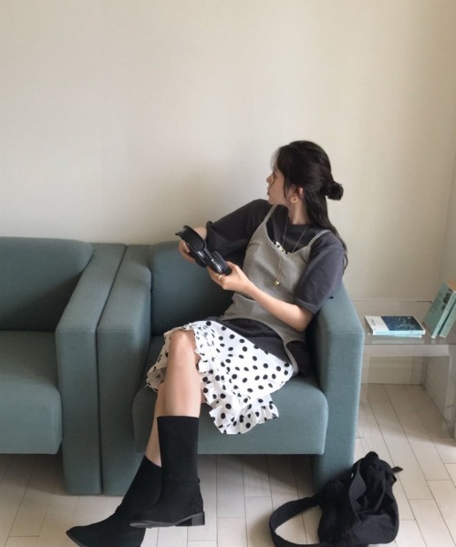 Ritzy(リッツィー)の「レトロポップなドットスカート(スカート・レディース・ブラック/ホワイト・FREE)」の13枚目の写真