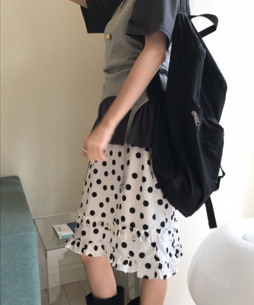 Ritzy(リッツィー)の「レトロポップなドットスカート(スカート・レディース・ブラック/ホワイト・FREE)」の20枚目の写真