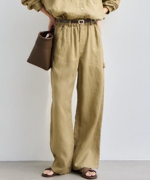 BARNYARDSTORM(バンヤードストーム)の「BARNYARDSTORM / リネンペインターパンツ / ハンドウォッシャブル【WEB限定サイズL】(その他パンツ・レディース・ネイビー/ベージュ/セージグリーン・L/M/S)」の1枚目の写真