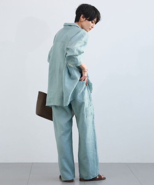 BARNYARDSTORM(バンヤードストーム)の「BARNYARDSTORM / リネンペインターパンツ / ハンドウォッシャブル【WEB限定サイズL】(その他パンツ・レディース・ネイビー/ベージュ/セージグリーン・L/M/S)」の4枚目の写真