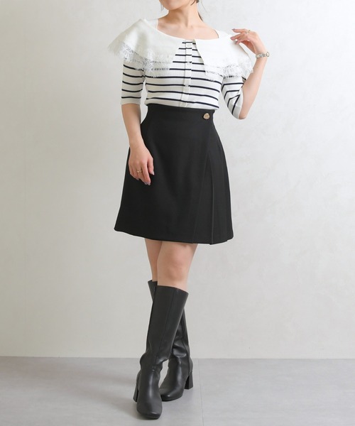 31 Sons de mode（トランテアン　ソン　ドゥ　モード）の「2026春夏新作 アシメプリーツミニスカート（スカート・レディース・アイボリー/ブラック/グレー・M/S）」の16枚目の写真