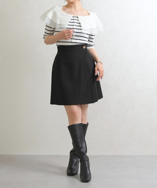 31 Sons de mode（トランテアン　ソン　ドゥ　モード）の「2026春夏新作 アシメプリーツミニスカート（スカート・レディース・アイボリー/ブラック/グレー・M/S）」の17枚目の写真