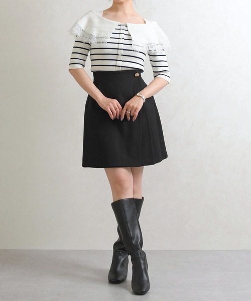 31 Sons de mode（トランテアン　ソン　ドゥ　モード）の「2026春夏新作 アシメプリーツミニスカート（スカート・レディース・アイボリー/ブラック/グレー・M/S）」の18枚目の写真