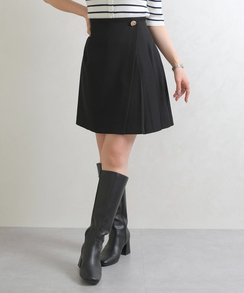 31 Sons de mode（トランテアン　ソン　ドゥ　モード）の「2026春夏新作 アシメプリーツミニスカート（スカート・レディース・アイボリー/ブラック/グレー・M/S）」の4枚目の写真