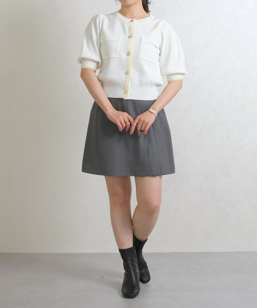 31 Sons de mode（トランテアン　ソン　ドゥ　モード）の「2026春夏新作 アシメプリーツミニスカート（スカート・レディース・アイボリー/ブラック/グレー・M/S）」の20枚目の写真