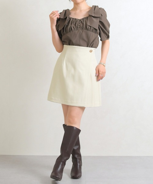 31 Sons de mode（トランテアン　ソン　ドゥ　モード）の「2026春夏新作 アシメプリーツミニスカート（スカート・レディース・アイボリー/ブラック/グレー・M/S）」の21枚目の写真