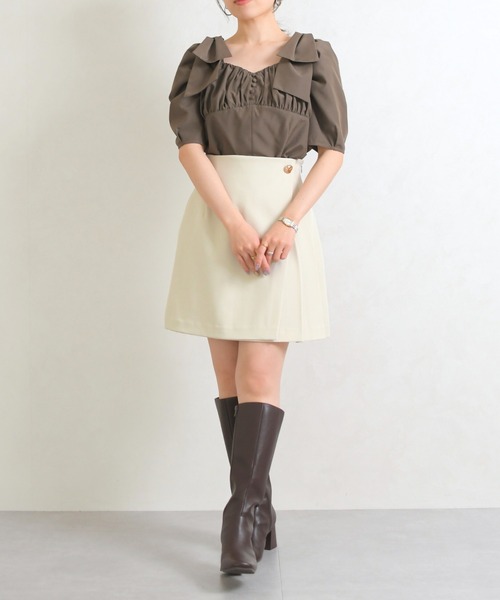 31 Sons de mode（トランテアン　ソン　ドゥ　モード）の「2026春夏新作 アシメプリーツミニスカート（スカート・レディース・アイボリー/ブラック/グレー・M/S）」の22枚目の写真