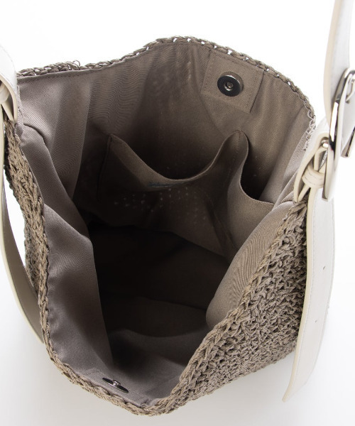 cache cache(カシュ カシュ)の「カシュカシュ cachecache / フリーハンドルクロッシュトート カゴバッグ(かごバッグ・レディース・グレー/ブラック/キャメル・FREE)」の7枚目の写真