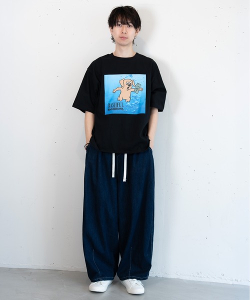 bashful base Oriental(バッシュフルベースオリエンタル)の「【bbO】ベースくんキャッチザマネーT(Tシャツ/カットソー・メンズ・ブラック/ホワイト/ブラウン・SMALL/MEDIUM/LARGE)」の17枚目の写真