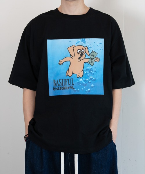 bashful base Oriental(バッシュフルベースオリエンタル)の「【bbO】ベースくんキャッチザマネーT(Tシャツ/カットソー・メンズ・ブラック/ホワイト/ブラウン・SMALL/MEDIUM/LARGE)」の18枚目の写真
