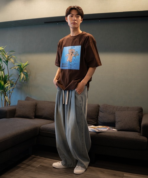 bashful base Oriental(バッシュフルベースオリエンタル)の「【bbO】ベースくんキャッチザマネーT(Tシャツ/カットソー・メンズ・ブラック/ホワイト/ブラウン・SMALL/MEDIUM/LARGE)」の11枚目の写真