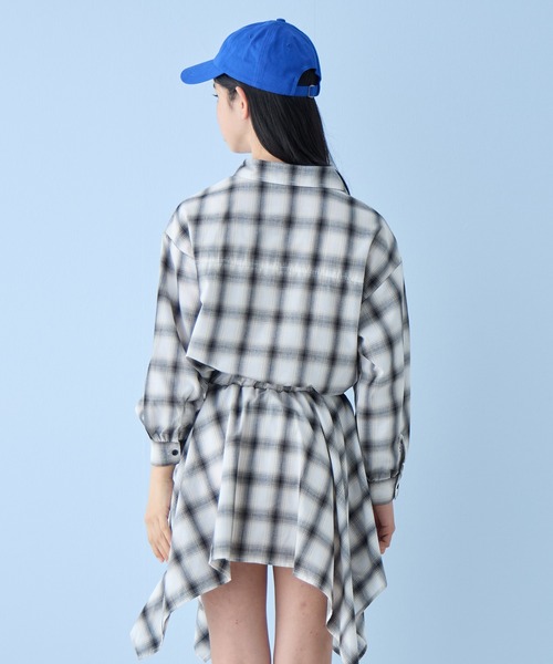 BISKEE（ビスキー）の「マルチWAYチェックシャツ（シャツ/ブラウス・キッズ・サックスブルー/オフホワイト・140cm/160cm/150cm）」の14枚目の写真