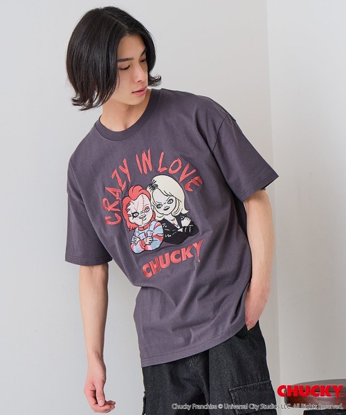 UNIIT（ユニット）の「【CHUCKY/チャッキー】オリジナルデザインTシャツ 刺繍 ドロップショルダー ユニセックス（Tシャツ/カットソー・メンズ・ホワイト系その他2/ブラック系その他/ブラック系その他2/ベージュ系その他・SMALL/MEDIUM/LARGE/X-LARGE）」の2枚目の写真
