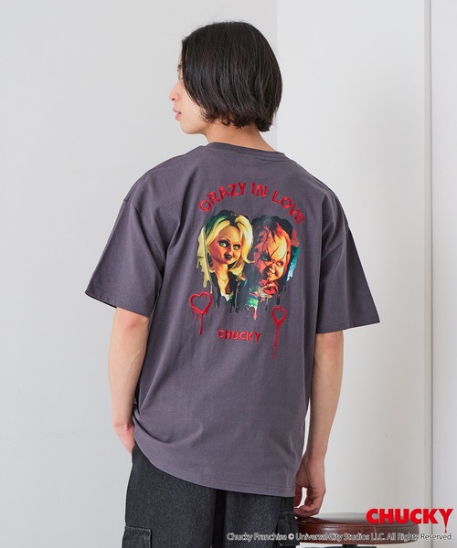 UNIIT（ユニット）の「【CHUCKY/チャッキー】オリジナルデザインTシャツ 刺繍 ドロップショルダー ユニセックス（Tシャツ/カットソー・メンズ・ホワイト系その他2/ブラック系その他/ブラック系その他2/ベージュ系その他・SMALL/MEDIUM/LARGE/X-LARGE）」の18枚目の写真