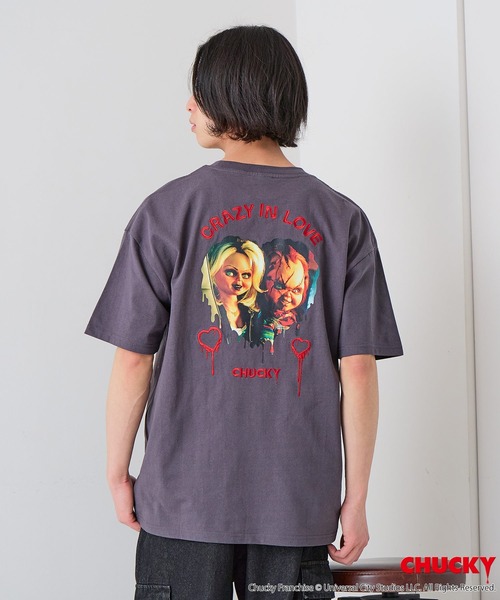 UNIIT（ユニット）の「【CHUCKY/チャッキー】オリジナルデザインTシャツ 刺繍 ドロップショルダー ユニセックス（Tシャツ/カットソー・メンズ・ホワイト系その他2/ブラック系その他/ブラック系その他2/ベージュ系その他・SMALL/MEDIUM/LARGE/X-LARGE）」の19枚目の写真