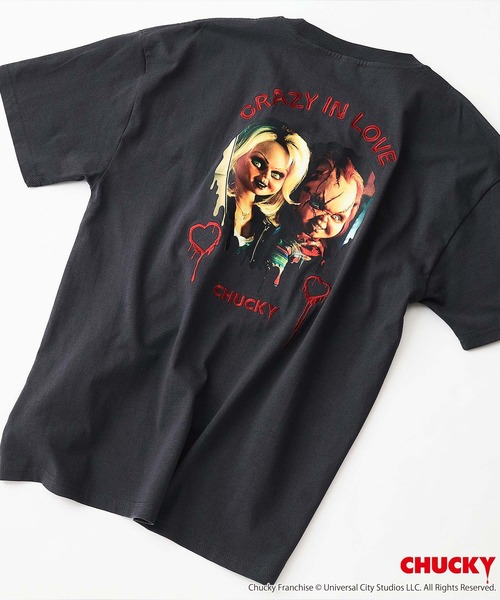 UNIIT（ユニット）の「【CHUCKY/チャッキー】オリジナルデザインTシャツ 刺繍 ドロップショルダー ユニセックス（Tシャツ/カットソー・メンズ・ホワイト系その他2/ブラック系その他/ブラック系その他2/ベージュ系その他・SMALL/MEDIUM/LARGE/X-LARGE）」の10枚目の写真