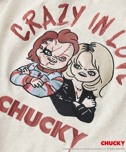 UNIIT（ユニット）の「【CHUCKY/チャッキー】オリジナルデザインTシャツ 刺繍 ドロップショルダー ユニセックス（Tシャツ/カットソー・メンズ・ホワイト系その他2/ブラック系その他/ブラック系その他2/ベージュ系その他・SMALL/MEDIUM/LARGE/X-LARGE）」の9枚目の写真