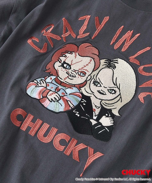 UNIIT（ユニット）の「【CHUCKY/チャッキー】オリジナルデザインTシャツ 刺繍 ドロップショルダー ユニセックス（Tシャツ/カットソー・メンズ・ホワイト系その他2/ブラック系その他/ブラック系その他2/ベージュ系その他・SMALL/MEDIUM/LARGE/X-LARGE）」の6枚目の写真