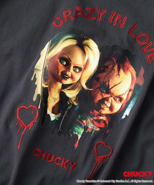 UNIIT（ユニット）の「【CHUCKY/チャッキー】オリジナルデザインTシャツ 刺繍 ドロップショルダー ユニセックス（Tシャツ/カットソー・メンズ・ホワイト系その他2/ブラック系その他/ブラック系その他2/ベージュ系その他・SMALL/MEDIUM/LARGE/X-LARGE）」の7枚目の写真